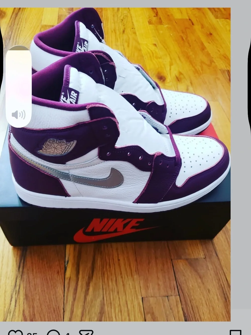 Nike Air Jordan 1 High White & Purple Court Sneakers